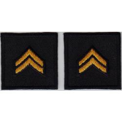 CPL Corporal DARK GOLD on BLACK collar patches Solid Style